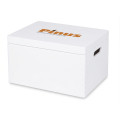 Personalizowana skrzynka drewniana 40x30x23 cm nadruk UV biała