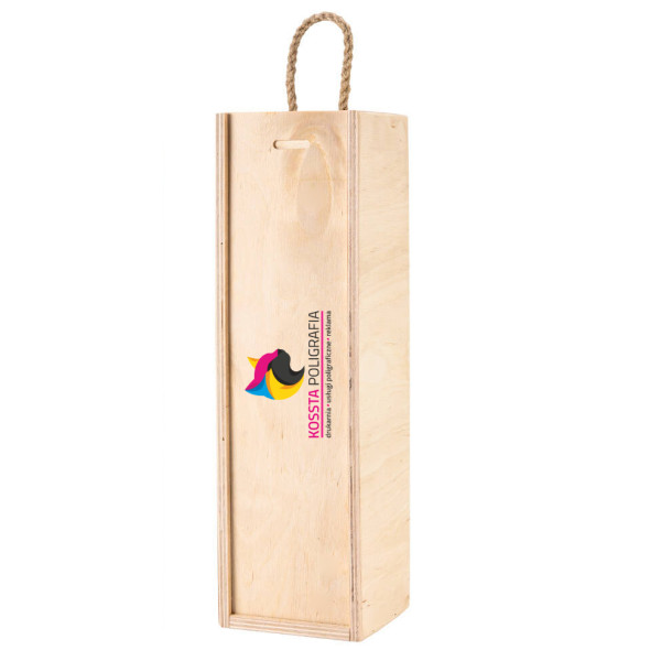 Personalizowana skrzynka drewniana na wino z nadrukiem UV 10x11x35cm