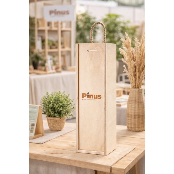 Personalizowana skrzynka drewniana na wino z nadrukiem UV 10x11x35cm