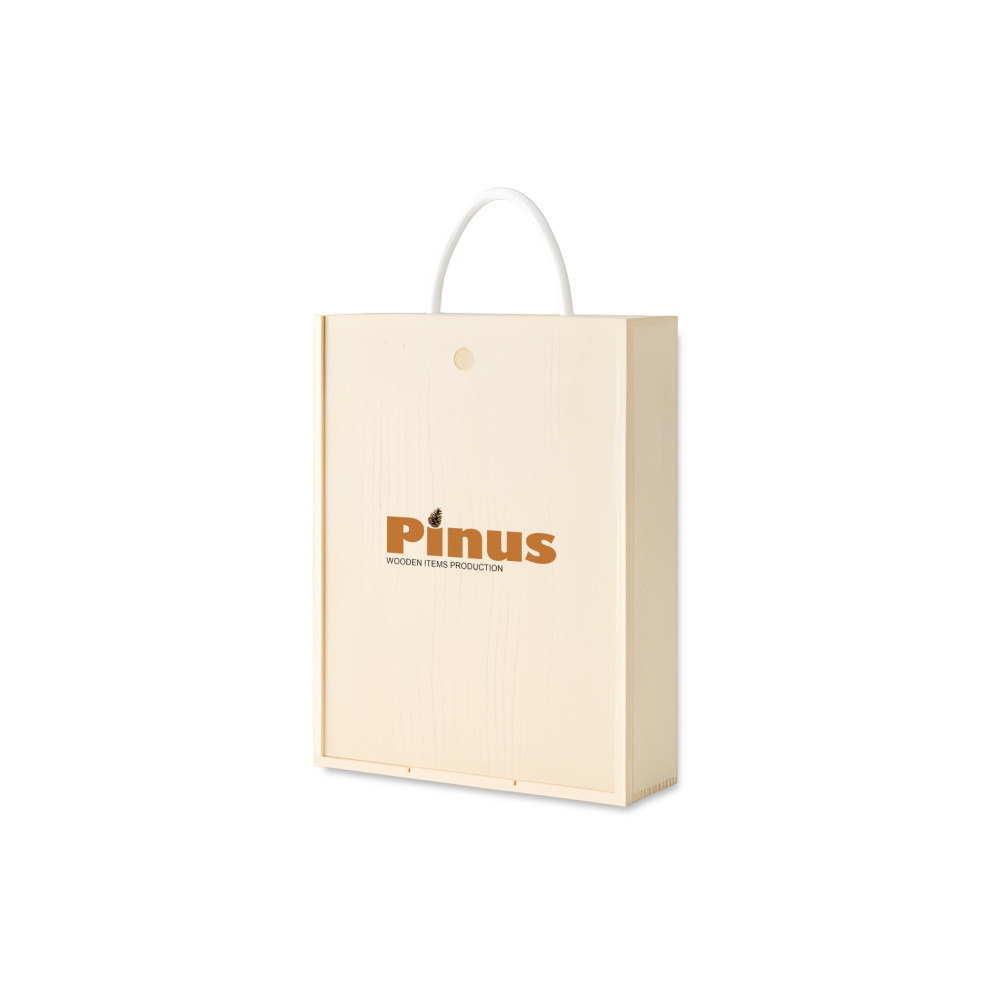 Personalizowana skrzynka drewniana na wino z nadrukiem UV 30x11x35 cm