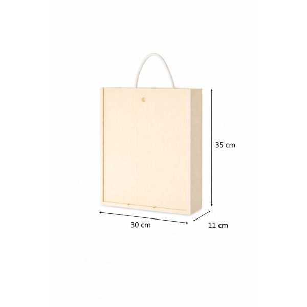 Personalizowana skrzynka drewniana na wino z nadrukiem UV 30x11x35 cm