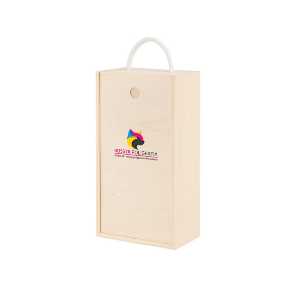 Personalizowana skrzynka drewniana na wino z nadrukiem UV 10x11x35 cm