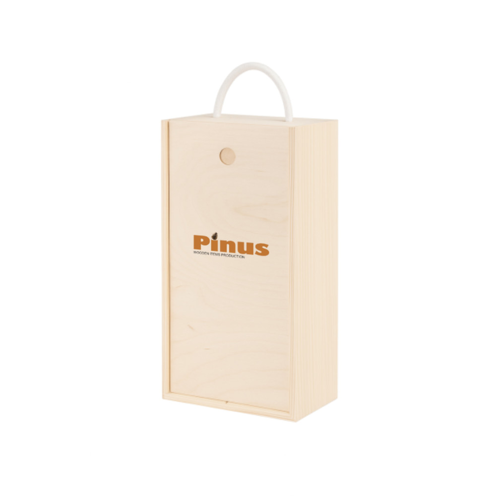 Personalizowana skrzynka drewniana na wino z nadrukiem UV 10x11x35 cm