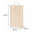 Personalizowana skrzynka drewniana na wino z nadrukiem UV 10x11x35 cm