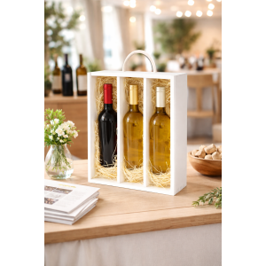 Personalizowana skrzynka drewniana na wino z nadrukiem UV 30x11x35 cm