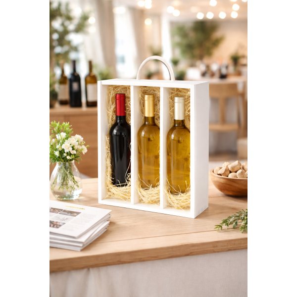 Personalizowana skrzynka drewniana na wino z nadrukiem UV 30x11x35 cm