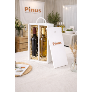 Personalizowana skrzynka drewniana na wino z nadrukiem UV 10x11x35 cm