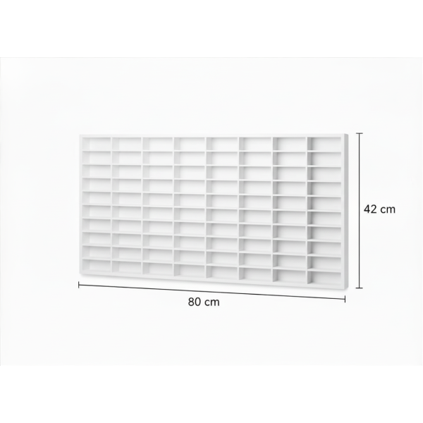 Półka drewniana na autka 80x5x42 cm w kolorze białym – organizer na samochodziki dla dzieci