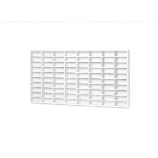 Półka drewniana na autka 80x5x42 cm w kolorze białym – organizer na samochodziki dla dzieci