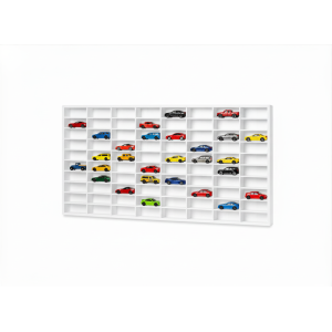 Półka drewniana na autka 80x5x42 cm w kolorze białym – organizer na samochodziki dla dzieci