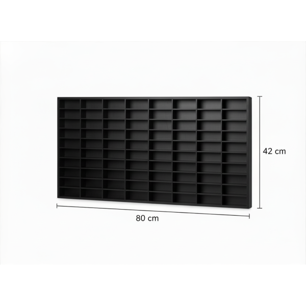 Półka drewniana na autka 80x5x42 cm w kolorze czarnym – organizer na samochodziki dla dzieci