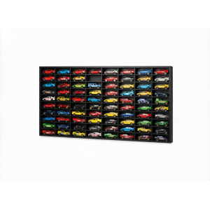 Półka drewniana na autka 80x5x42 cm w kolorze czarnym – organizer na samochodziki dla dzieci