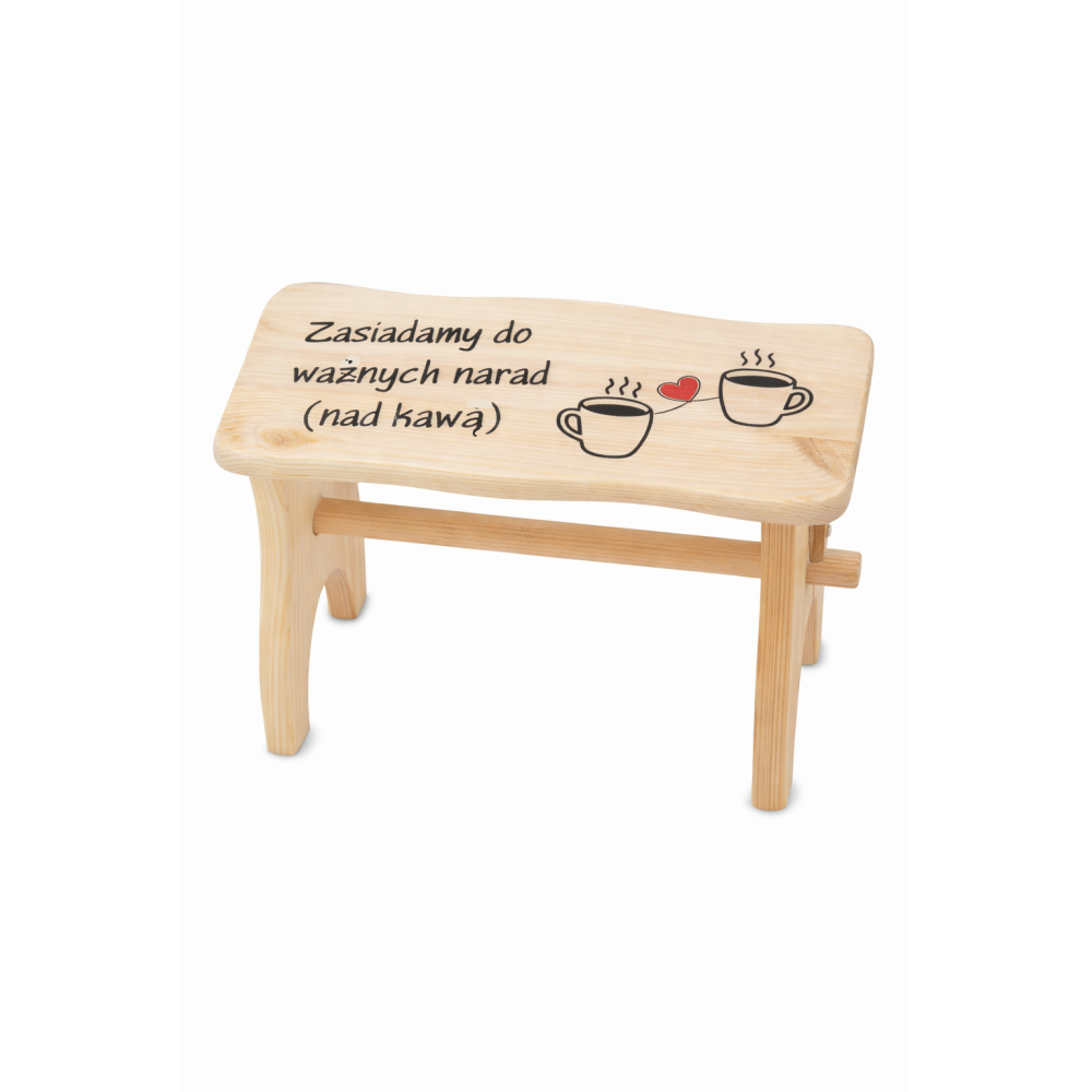 Stołek drewniany z nadrukiem UV