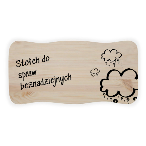 Stołek drewniany z nadrukiem UV