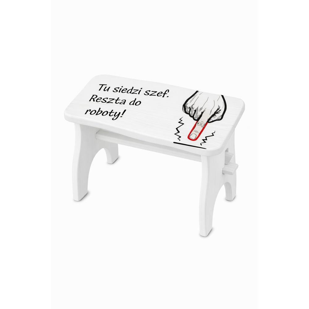 Stołek drewniany z nadrukiem UV