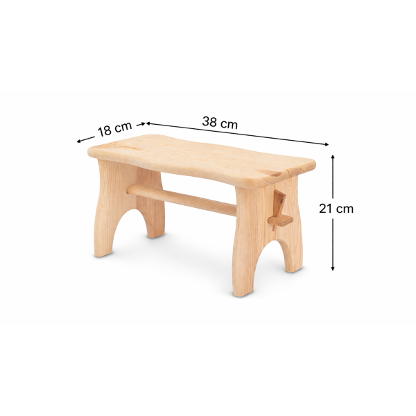 Stołek drewniany z nadrukiem UV