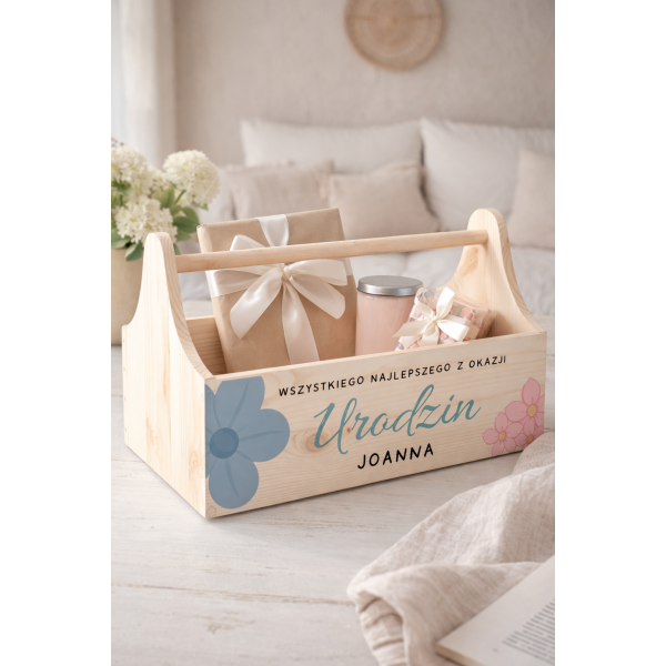 Drewniane nosidełko na narzędzia 34x18x20,5 cm – narzędziownik