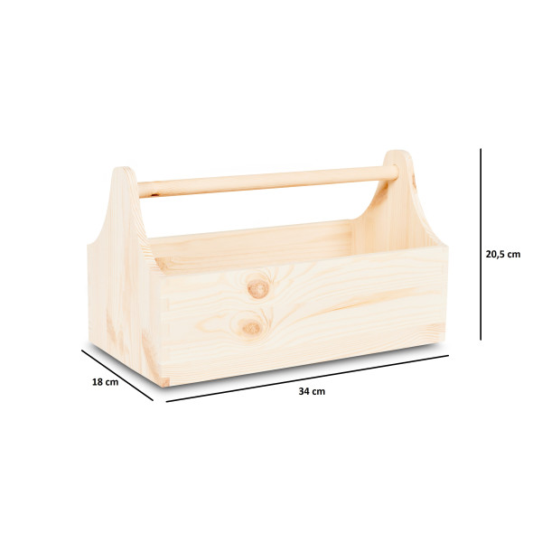Drewniane nosidełko na narzędzia 34x18x20,5 cm – narzędziownik