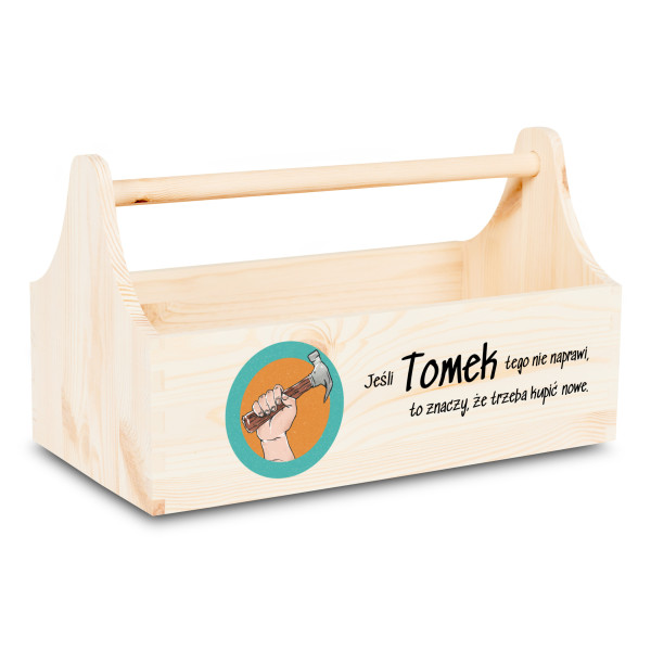 Drewniane nosidełko na narzędzia 34x18x20,5 cm – narzędziownik