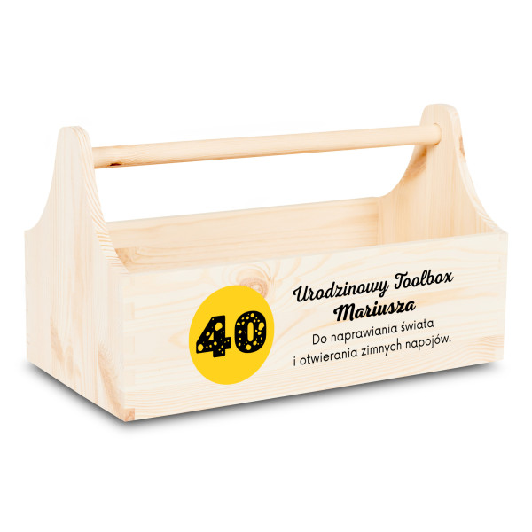 Drewniane nosidełko na narzędzia 34x18x20,5 cm – narzędziownik