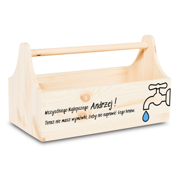 Drewniane nosidełko na narzędzia 34x18x20,5 cm – narzędziownik