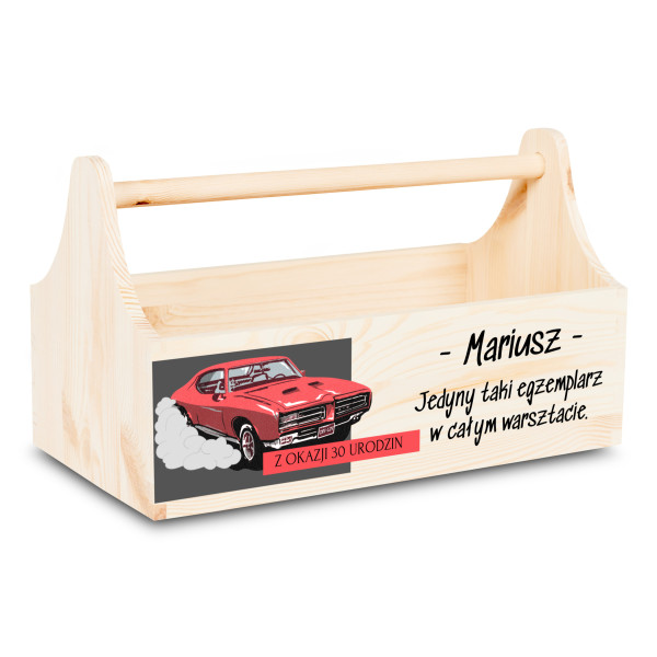 Drewniane nosidełko na narzędzia 34x18x20,5 cm – narzędziownik