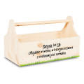 Drewniane nosidełko na narzędzia 34x18x20,5 cm – narzędziownik