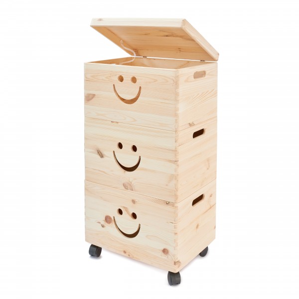 Trio uśmiech drewniane 39x30x74 cm Natural wood