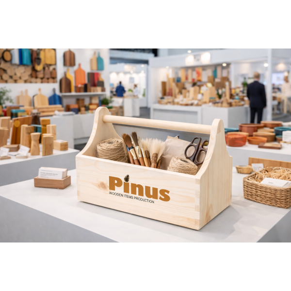 Drewniane nosidełko na narzędzia 34x18x20,5 cm – narzędziownik