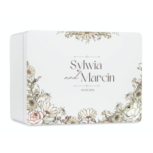 Skrzynka ślubna personalizowana pudełko na koperty imiona data elegancka skrzynia na pamiątki 30x20x13,5