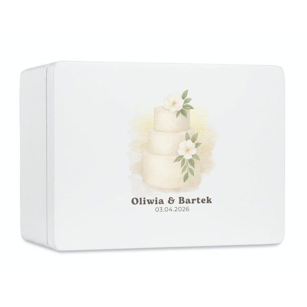 Skrzynka ślubna personalizowana pudełko na koperty imiona data elegancka skrzynia na pamiątki 20x15x10 cm