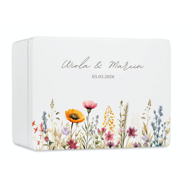 Skrzynka ślubna personalizowana pudełko na koperty imiona data elegancka skrzynia na pamiątki 20x15x10 cm