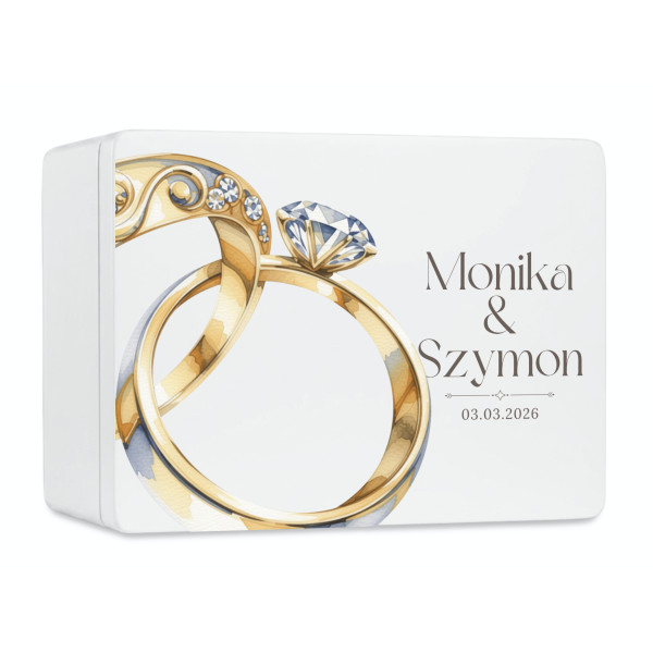 Skrzynka ślubna personalizowana pudełko na koperty imiona data elegancka skrzynia na pamiątki 20x15x10 cm