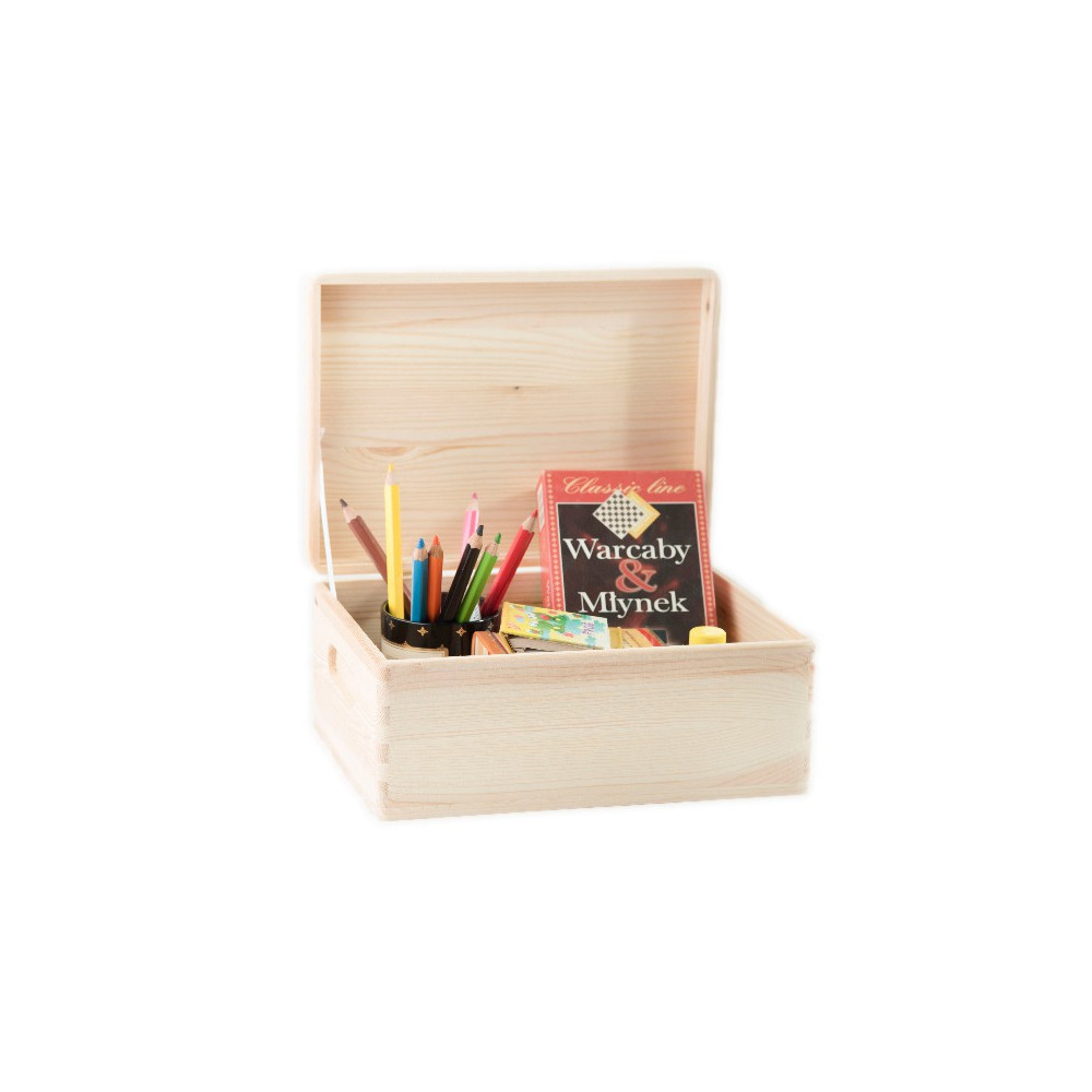 Skrzynka drewniana z deklem 37x28x18cm Signal white