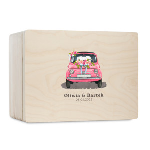 Skrzynka ślubna personalizowana pudełko na koperty imiona data elegancka skrzynia na pamiątki 40x30x13,5