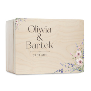 Skrzynka ślubna personalizowana pudełko na koperty imiona data elegancka skrzynia na pamiątki 20x15x10 cm