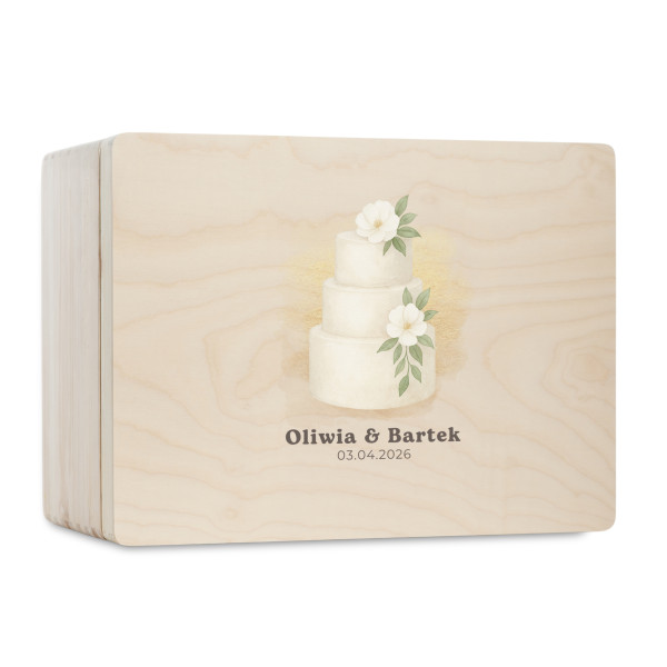 Skrzynka ślubna personalizowana pudełko na koperty imiona data elegancka skrzynia na pamiątki 20x15x10 cm