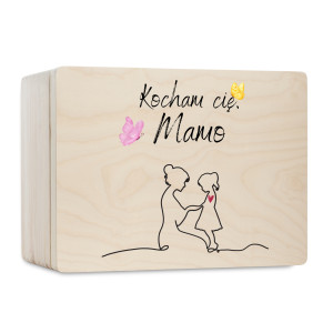 Pudełko na Dzień Matki Personalizowane Drewniane Pudełko Prezent dla Mamy z Nadrukiem UV