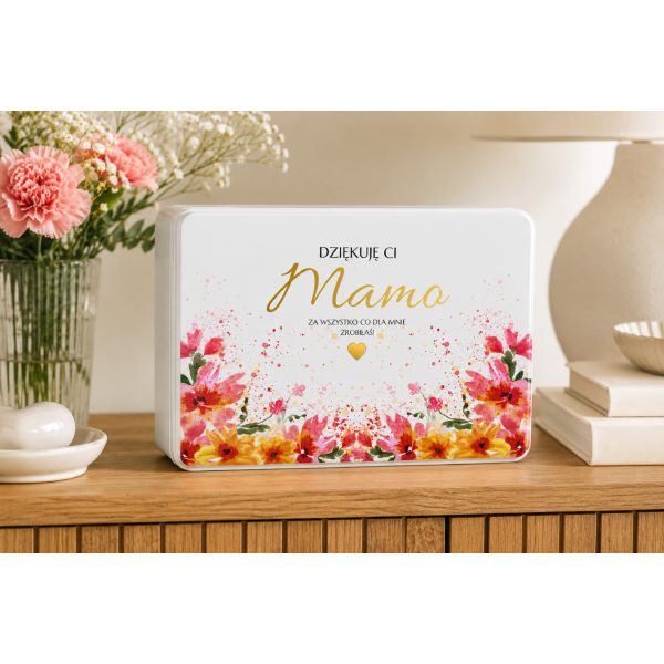 Pudełko na Dzień Matki Personalizowane Drewniane Pudełko Prezent dla Mamy z Nadrukiem UV