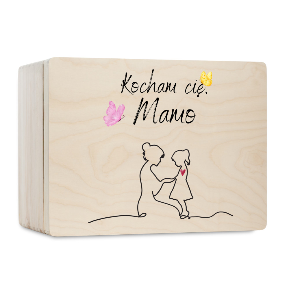 Pudełko na Dzień Matki Personalizowane Drewniane Pudełko Prezent dla Mamy z Nadrukiem UV