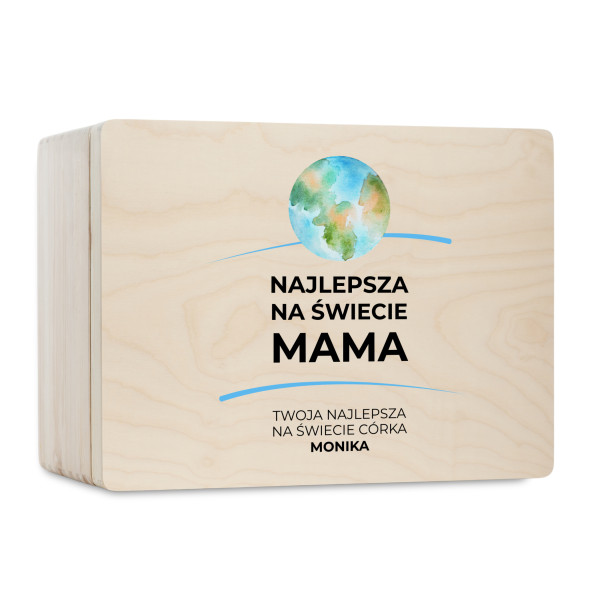 Pudełko na Dzień Matki Personalizowane Drewniane Pudełko Prezent dla Mamy z Nadrukiem UV