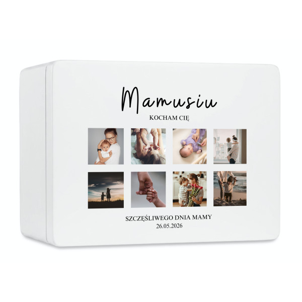 Pudełko na Dzień Matki Personalizowane Drewniane Pudełko Prezent dla Mamy z Nadrukiem UV