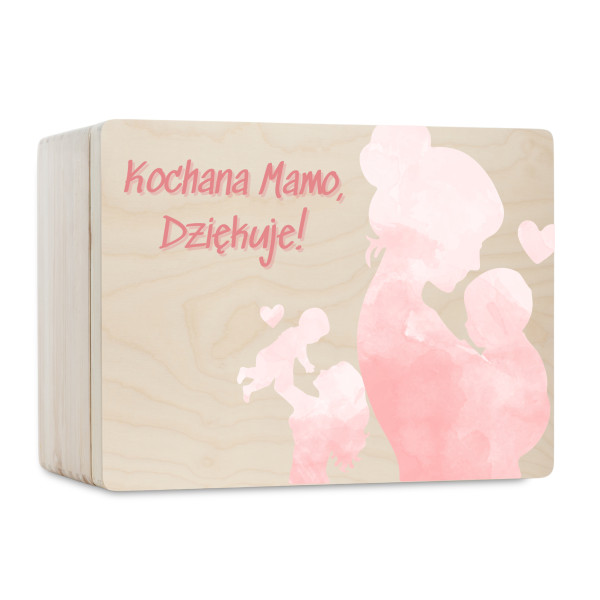 Pudełko na Dzień Matki Personalizowane Drewniane Pudełko Prezent dla Mamy z Nadrukiem UV