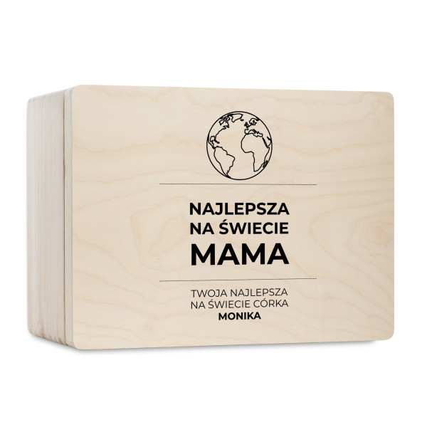 Pudełko na Dzień Matki Personalizowane Drewniane Pudełko Prezent dla Mamy z Nadrukiem UV
