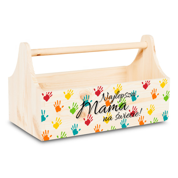 Personalizowany narzędziownik dla Mamy i – drewniany organizer prezent na Dzień Mamy