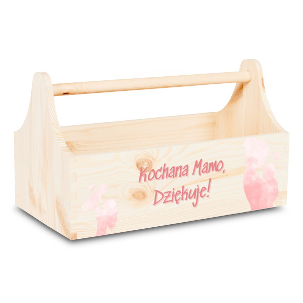 Personalizowany narzędziownik dla Mamy i – drewniany organizer prezent na Dzień Mamy