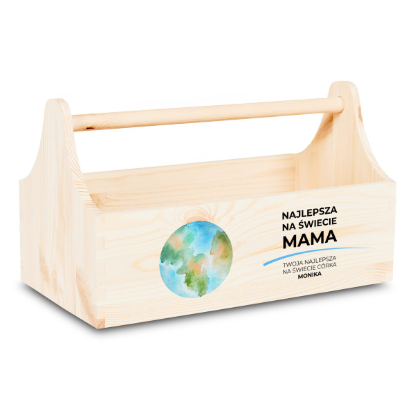 Personalizowany narzędziownik dla Mamy i – drewniany organizer prezent na Dzień Mamy