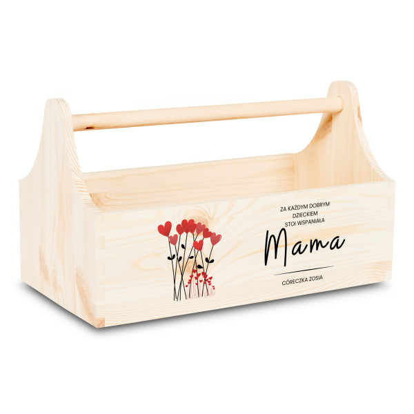 Personalizowany narzędziownik dla Mamy i – drewniany organizer prezent na Dzień Mamy