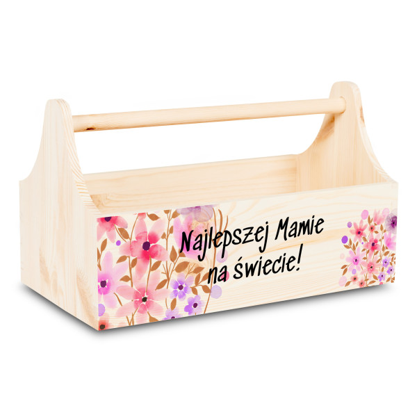 Personalizowany narzędziownik dla Mamy i – drewniany organizer prezent na Dzień Mamy
