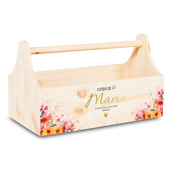 Personalizowany narzędziownik dla Mamy i – drewniany organizer prezent na Dzień Mamy